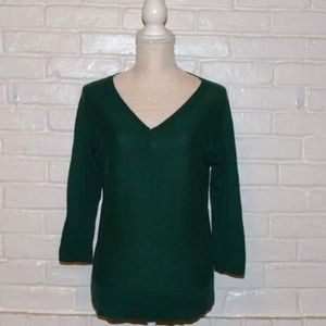 Talbots Emerald Green V-Neck Sweater